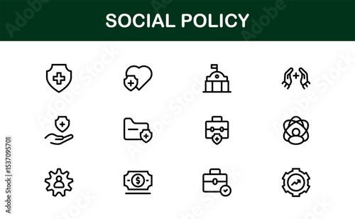 Premium Social Policy Icon Set - High-Quality Graphics for Community, Inclusion, and Advocacy-Themed Projects outline style