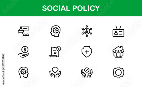 Premium Social Policy Icon Set - High-Quality Graphics for Community, Inclusion, and Advocacy-Themed Projects outline style