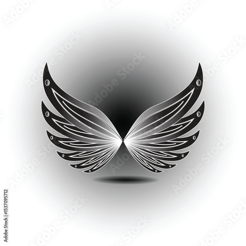 Vintage Ornate Wing Frame in Vector