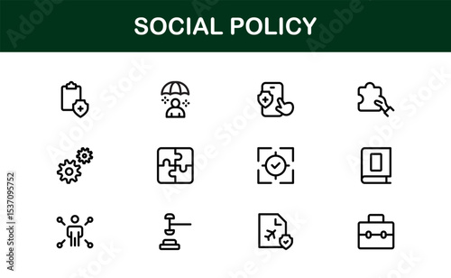 Premium Social Policy Icon Set - High-Quality Graphics for Community, Inclusion, and Advocacy-Themed Projects outline style