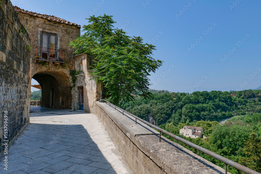 Fototapeta premium View of the landscape around Sant'Agata dei Goti, a medieval town in Campania, Italy.