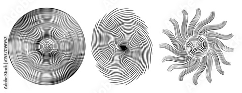 Vector Dynamic spiral lines illustrate evolving vortex .