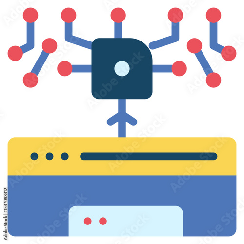data database provenance ai processing flat style icon