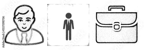 Vector Professional depict a person silhouette and briefcase for business concepts.