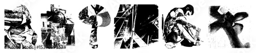 Vector Abstract figures compose dynamic typographic .