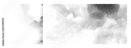 Vector Abstract dotted gradient transitions with scattered points.