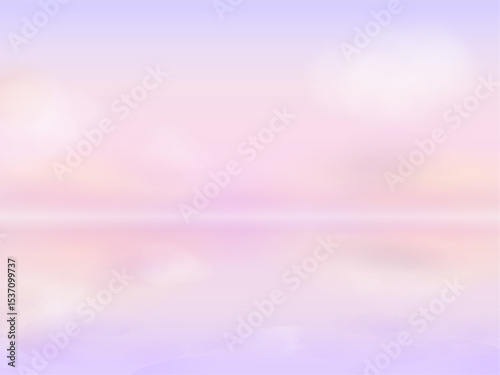 水面に反射する幻想的な朝焼けの背景