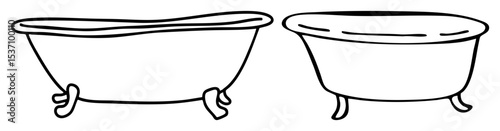 Vector Two bongo drums with ornate legs are illustrated in a simple style.