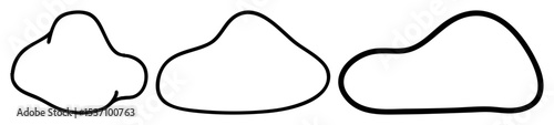 Vector Three abstract tooth shapes illustrate dental anatomy.