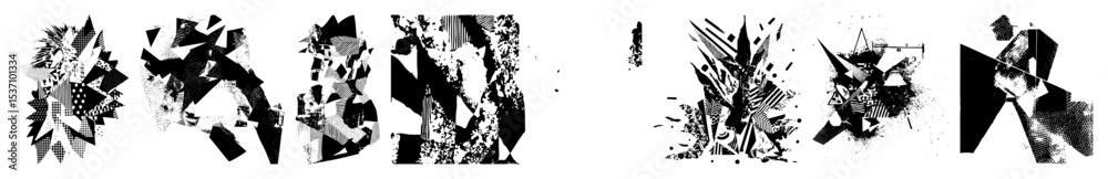 Fototapeta premium Vector Abstract vector shapes create dynamic typographic .