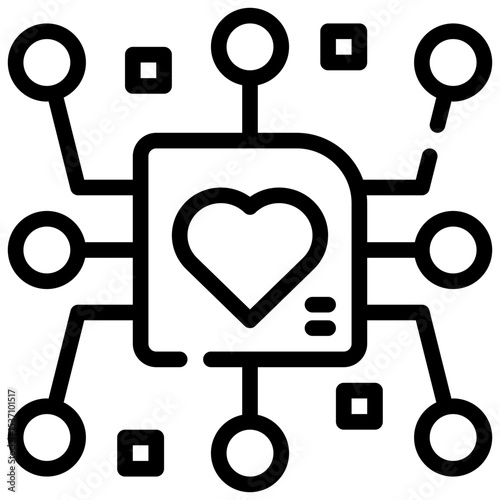 ethical artificial intelligence chip processing ai simple line icon