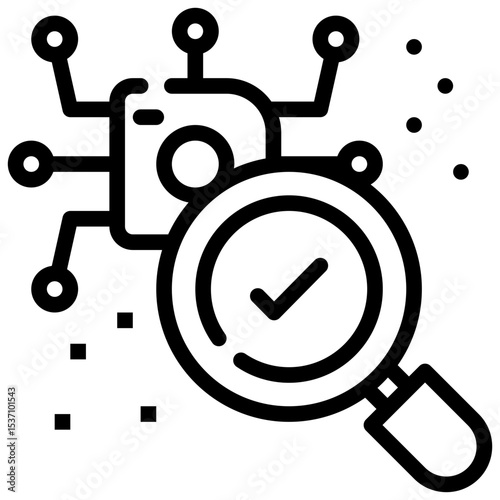 magnifying explanible ai search finding simple line icon