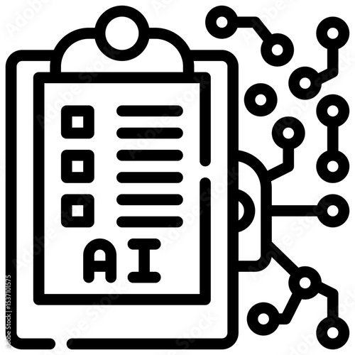 policy regulation data list ai simple line icon