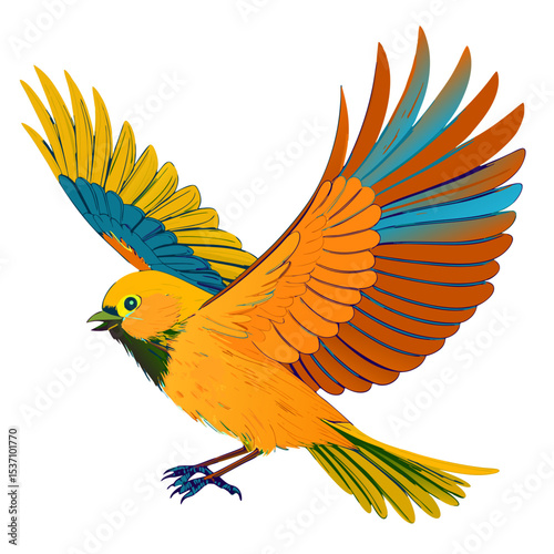 colorful parrot isolated on white