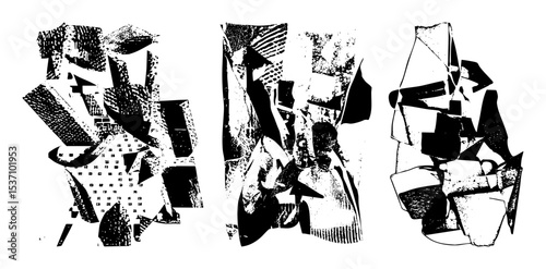 Vector Abstract geometric shapes create a dynamic fragmented composition.