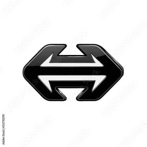 Flat backward arrow icon pointing left stock vector