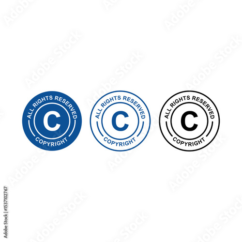 Copyright symbols in blue and black. Essential for protecting intellectual property.