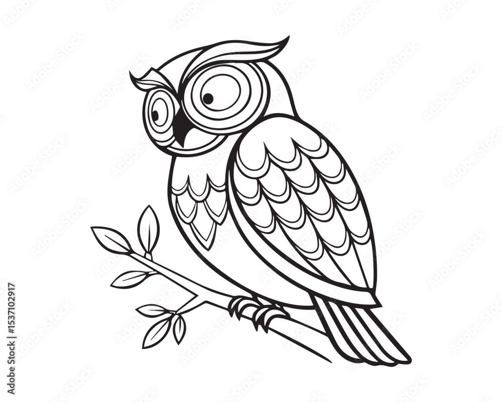 Fototapeta premium Detailed vector illustration of a majestic owl in profile, isolated on transparent background, featuring sharp eyes, intricate feather details, and elegant wing posture — perfect for wildlife, nature