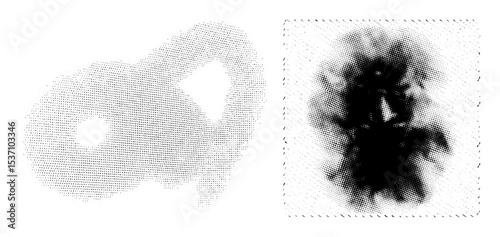 Vector Stylized astronaut with halftone .