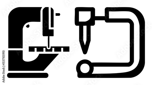 Vector Sewing machine and awl crafting tools .