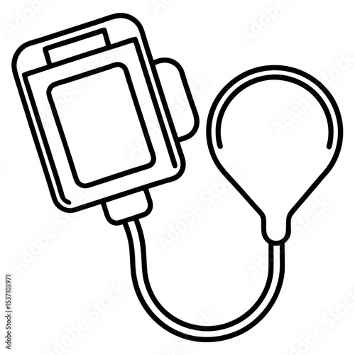 Blood Pressure Monitor outline vector