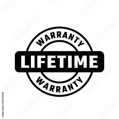 Lifetime Warranty Vector Stamp Black