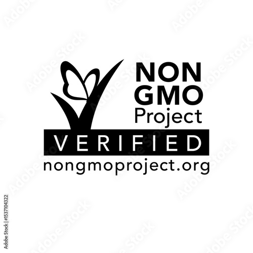 NON GMO PROJECT VERIFIED ICON VECTOR BLACK