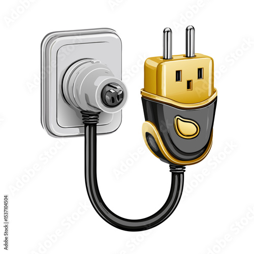 Flat disconnected cable icon clean minimal style stock vector