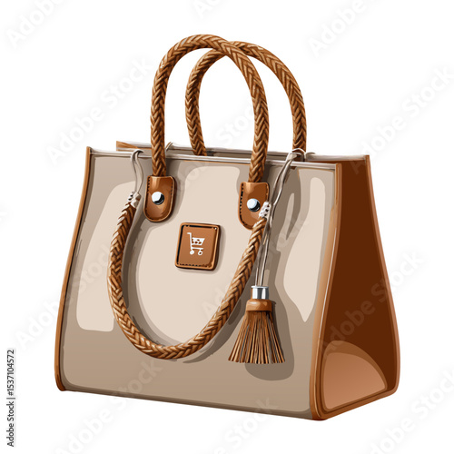 Flat design shopping tote icon stock vector