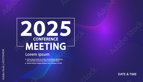 Banner to the online conference background. Web media event. Dynamic Background. Futuristic Poster for Corporate Meeting, Online Courses, Webinar, Seminar. Conference, Business Event Announcement.