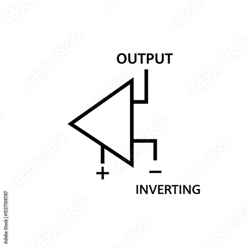 Operational Amplifier Symbol with Output, Inverting, and Positive Input.