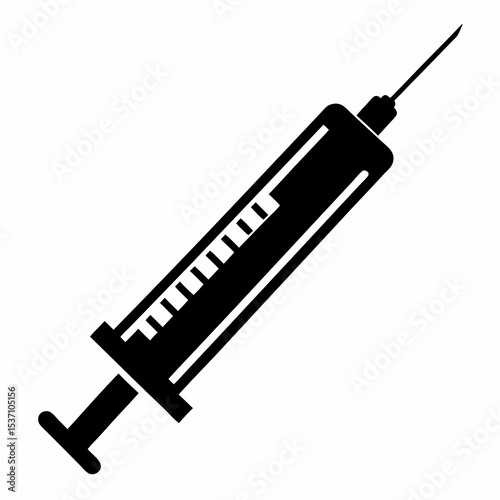 Hypodermic Syringe Injection Tool Silhouette