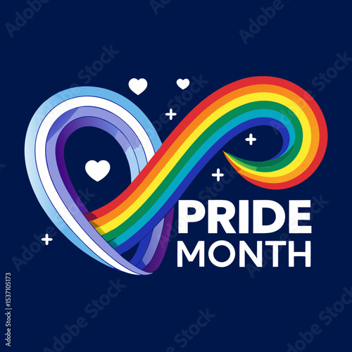 Pride Month Rainbow Infinity Symbol Graphic