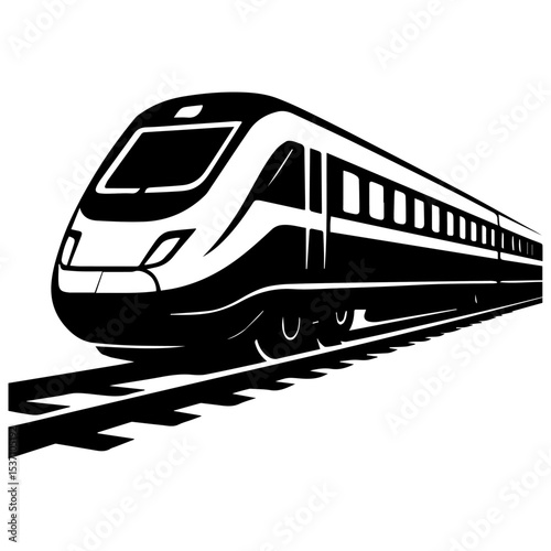 train, railway. Vector illustration