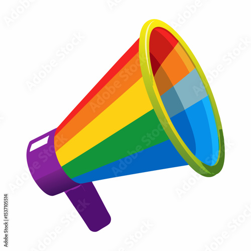 Pride Month Rainbow Megaphone Graphic