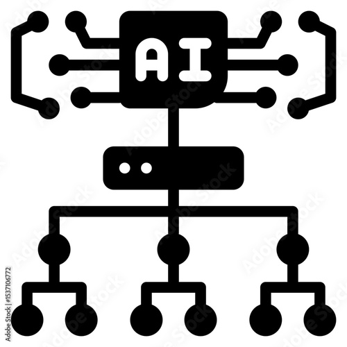root data communication database provenance solid glyph icon