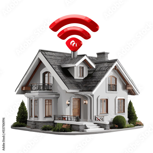 Flat smart residence wifi icon design stock vector
