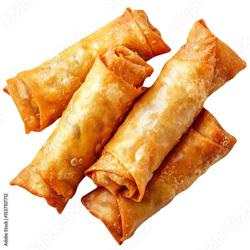 Deep fried spring rolls snacks (Chả giò) isolated on a clean and clear White background