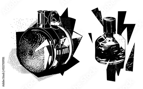 Vector Explosive devices featuring a grenade and Molotov cocktail.