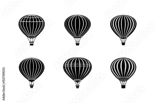 hot air balloon vector silhouette