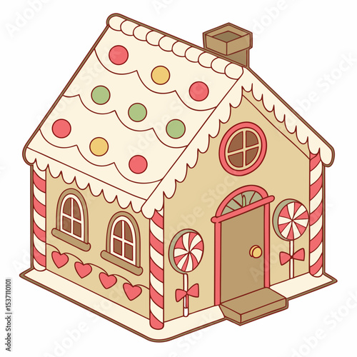 Adorable gingerbread house christmas holiday treat