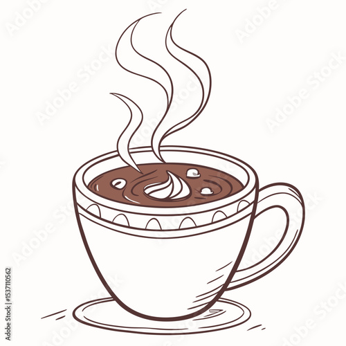 Warm cozy hot chocolate drink whipped cream mug