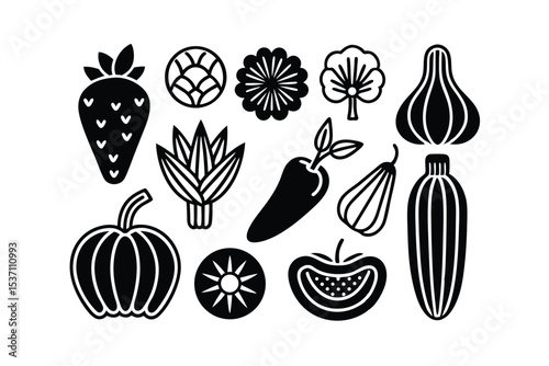 vector set of vegetables