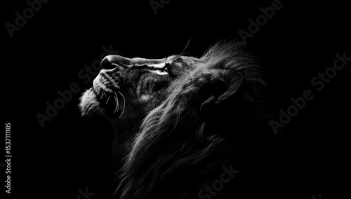 Majestic lion's regal gaze