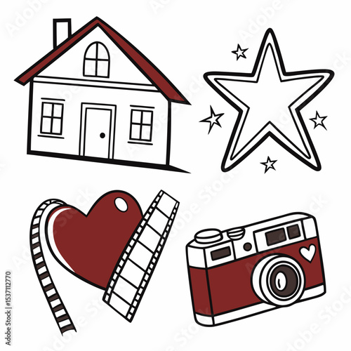 Home sweet home film camera star heart