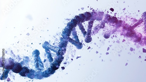 Abstract Representation of a Disintegrating DNA Helix