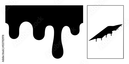 Vector Melting liquid and claw in black vector .