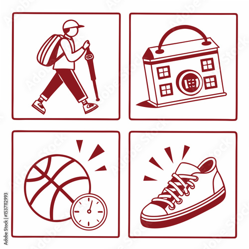 Professional vector icons set hiking travel sport time