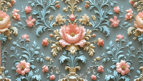 Vintage flower arrangement with intricate leafy details high resolution image