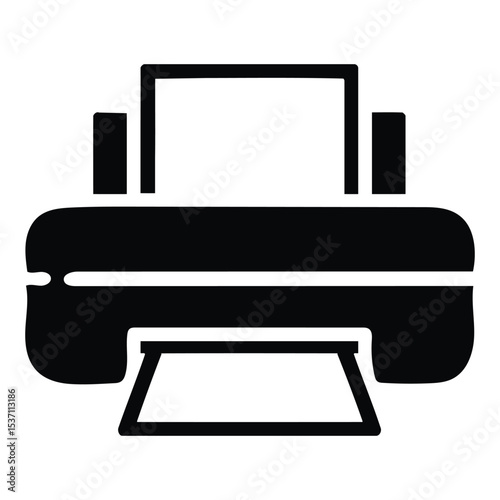 Black Inkjet Printer Icon Simple Graphic Design white 